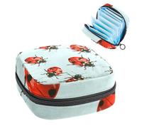 Borsa per assorbenti igienici, borsa per le mestruazioni per ragazze adolescenti, coccinelle, borsa portatile per mestruazioni con cerniera, borsa per assorbenti igienici, porta tamponi per borsa