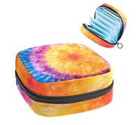 Borsa per assorbenti igienici, borsa per le mestruazioni per ragazze adolescenti della scuola, tintura a nodi, sacchetto portatile con cerniera, porta assorbenti igienici, porta tamponi per borsa