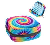 Borsa per assorbenti igienici, borsa per le mestruazioni per ragazze adolescenti della scuola, tintura a nodi, sacchetto portatile con cerniera, porta assorbenti igienici, porta tamponi per borsa