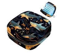 Borsa per assorbenti igienici, borsa portatile per coppette mestruali, borsa per il primo ciclo mestruale per donne e ragazze, borsa imbottita con cerniera Star Shark-1601