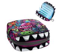Borsa per assorbenti igienici, borsa portatile per coppette mestruali, borsa per il primo ciclo mestruale per donne e ragazze, borsellino imbottito con cerniera graffiti-565