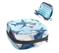 Borsa per assorbenti igienici, borsa portatile per coppette mestruali, borsa per il primo ciclo mestruale per donne e ragazze, borsa imbottita con cerniera Shark-611