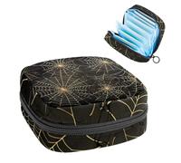 Borsa per assorbenti igienici, borsa portatile per coppette mestruali, borsa per il primo ciclo mestruale per donne e ragazze, borsa imbottita con cerniera per Halloween Web-194