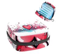 Borsa per assorbenti igienici, borsa portatile per coppette mestruali, borsa per il primo ciclo mestruale per donne e ragazze, borsa imbottita con cerniera per San Valentino con battito cardiaco 2030