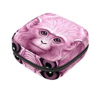 Borsa per assorbenti igienici, borsa portatile per coppette mestruali, borsa per il primo ciclo mestruale per donne e ragazze, scimmia rosa orangutan-17 cerniera mestruazione borsa imbottita