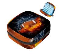 Borsa per assorbenti igienici, borsa portatile per coppette mestruali, borsa per il primo ciclo mestruale, per donne e ragazze, borsa imbottita con cerniera per pallone da rugby, sport antincendio