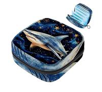 Borsa per assorbenti igienici, borsa portatile per coppette mestruali, borsa per il primo ciclo mestruale per donne e ragazze, borsa imbottita con cerniera Star Shark-1612