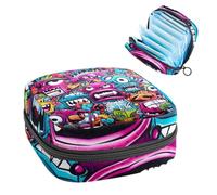 Borsa per assorbenti igienici, borsa portatile per coppette mestruali, borsa per il primo ciclo mestruale per donne e ragazze, borsellino imbottito con cerniera graffiti