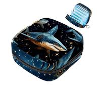 Borsa per assorbenti igienici, borsa portatile per coppette mestruali, borsa per il primo ciclo mestruale per donne e ragazze, borsa imbottita con cerniera Star Shark-1568