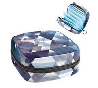 Borsa per assorbenti igienici, borsa portatile per coppette mestruali, borsa per il primo ciclo mestruale per donne e ragazze, motivo geometrico con onde che si infrangono pietre con cerniera per le