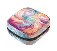 Borsa per assorbenti igienici, borsa portatile per coppette mestruali, borsa per il primo ciclo mestruale per donne e ragazze, portafoglio imbottito con cerniera a spirale che scorre astratto