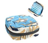 Borsa per assorbenti igienici, borsa portatile per coppette mestruali, borsa per il primo ciclo mestruale per donne e ragazze, borsa imbottita con cerniera Shark-589