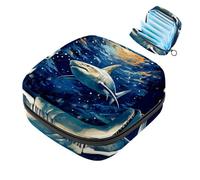 Borsa per assorbenti igienici, borsa portatile per coppette mestruali, borsa per il primo periodo per donne e ragazze, borsa imbottita con cerniera Star Shark-1557