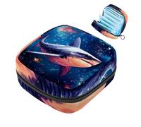Borsa per assorbenti igienici, borsa portatile per coppette mestruali, borsa per il primo periodo per donne e ragazze, borsa imbottita con cerniera Star Shark-1656