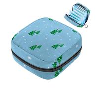 Borsa per assorbenti igienici, borsa portatile per coppette mestruali, borsa per il primo periodo per donne e ragazze, albero di Natale 930 con cerniera per mestruazioni