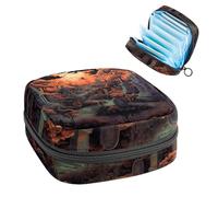 Borsa per assorbenti igienici, borsa portatile per coppette mestruali, borsa per il primo periodo per donne e ragazze, cimitero di Halloween, 744, borsa imbottita con cerniera