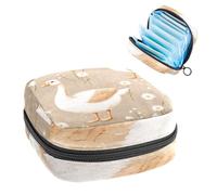 Borsa per assorbenti igienici, con fiori bianchi d'oca e camomilla, borsa portatile per assorbenti mestruali, per donne, scuola, ufficio