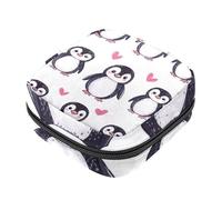 Borsa per assorbenti igienici con pinguino e cuore, borsa per il primo ciclo mestruale per ragazze e donne, sacchetto per coppette mestruali femminili porta tamponi mestruali