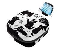 Borsa per assorbenti igienici con sfondo blu, con unicorno, cuore, stella, magico, bianco, grande, con cerniera, per assorbenti mestruali, per ragazze e donne, Multicolore 05, 4.7x6.6x6.6 in/12x17x17