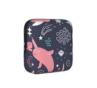 Borsa per assorbenti igienici con stampa arcobaleno con animali marini, borsa portatile con cerniera per donne e ragazze