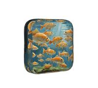 Borsa per assorbenti igienici con stampa di pescatori sul lago, borsa portatile con cerniera per donne e ragazze
