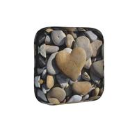 Borsa per assorbenti igienici con stampa di pietre a forma di cuore, supporto portatile per assorbenti, sacchetto mestruale per ragazze adolescenti, borsa igienica riutilizzabile