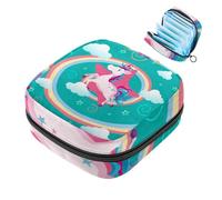 Borsa per assorbenti igienici con unicorno tra le nuvole, grande sacchetto mestruale con cerniera, per assorbenti mestruali, per ragazze e donne