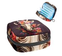 Borsa per assorbenti igienici, fiore e cervo 354, borsa per kit per il primo ciclo mestruale per ragazze e donne, sacchetto per coppetta mestruale femminile borse per tamponi mestruali Holde