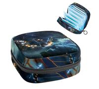Borsa per assorbenti igienici, fiori farfalla nell'universo Sparkle Trail First Period Kit Bag per ragazze e donne, sacchetto per coppette mestruali femminili borse per tamponi mestruali Holde
