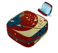 Borsa per assorbenti igienici giapponese Kendo Master, grande tasca per coppette mestruali con cerniera, borsa per assorbenti mestruali, per ragazze e donne
