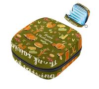 Borsa per assorbenti igienici, Happy Thanksgiving 605, borsa per il primo ciclo mestruale, per ragazze e donne, sacchetto per coppette mestruali femminili