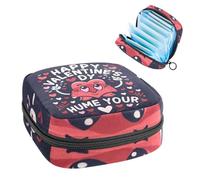 Borsa per assorbenti igienici, Happy Valentine's Day-02 First Period Kit Bag per ragazze e donne, sacchetto per coppette mestruali femminili Borse per tamponi mestruali Holde