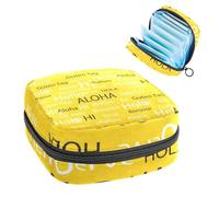 Borsa per assorbenti igienici, Hello Words Differente Languages Tampon Zipper Bags Pouch Borsa per mestruazioni per ragazze adolescenti donne mestruazioni