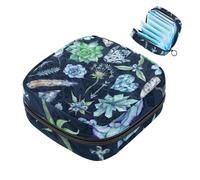 Borsa per assorbenti igienici in stile bohémien, con piume e acquerelli, grande tasca mestruale con cerniera, per assorbenti mestruali, per ragazze e donne