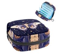 Borsa per assorbenti igienici, mistica e magica luna e farfalla viola, borsa portatile per assorbenti mestruali, per donne, scuola, ufficio