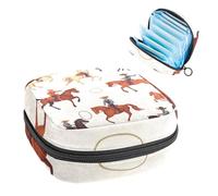 Borsa per assorbenti igienici, motivo cowboy selvaggio del West Rodeo, borsa con cerniera, borsa per le mestruazioni femminili per ragazze adolescenti