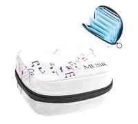 Borsa per assorbenti igienici, nota musicale personale, tasca bianca con cerniera, borsa mestruale per ragazze adolescenti borsa mestruale femminile