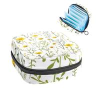 Borsa per assorbenti igienici, senza cuciture, con erbe gialle e fiori di camomilla, borsa portatile per assorbenti mestruali, per donne, scuola, ufficio