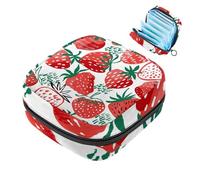 Borsa per assorbenti igienici, Strawberry-1559, con cerniera, borsa per mestruazioni femminili