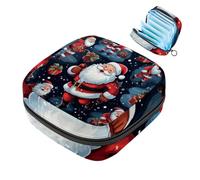 Borsa per assorbenti mestruali con cerniera per assorbenti igienici, per donne e ragazze (motivo Merry Christmas), Colore 8, 1 count (Pack of 1)