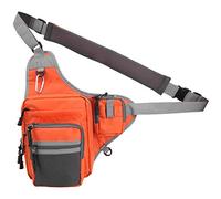Borsa per attrezzatura da pesca, borsa a tracolla impermeabile multifunzionale per sport all'aria aperta Borsa a tracolla da uomo per ciclismo alpinismo(arancia)