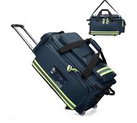 Borsa per attrezzature mediche con scomparto espandibile per documenti, tessuto Oxford impermeabile, design a strisce riflettenti, ampio spazio per attività all'aperto e campeggio, Blu