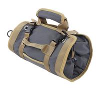 Borsa per attrezzi arrotolabile, tasche rimovibili, borsa portatile per attrezzi, resistenza allo strappo, tocco morbido, tre scomparti per kit di riparazione (GREY)