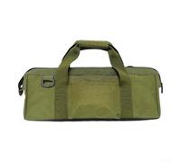 Borsa per attrezzi da campeggio, 45 x 15 x 15 cm, borsa portaoggetti per esterni, base impermeabile con tasche laterali, tessuto Oxford per escursionismo (verde)