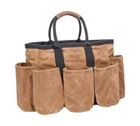 Borsa per attrezzi da giardino, impermeabile e resistente alle intemperie, 36 x 25,4 x 15,2 cm, borsa in tela ispessita, porta attrezzi da costruzione, portatile e comoda, per uomini, donne