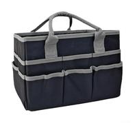 Borsa per attrezzi da giardino in tessuto Oxford, con scomparti multipli, per attrezzi da giardinaggio, per insegnanti o materiale scolastico, 33 x 15 x 22 cm, verde, nero, grigio (nero e grigio)