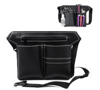 Borsa per attrezzi da parrucchiere, borsa da parrucchiere, borsa da cintura in pelle PU, borsa da forbici professionale da salone marsupio regolabile per pettini per capelli, pettini