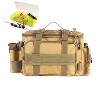 Borsa per attrezzi da pesca, borsa a tracolla per attrezzatura da pesca, borsa da pesca a spalla con grande tasca principale per perline, canne da pesca e pesi, esche, ami, Giallo, Refer to