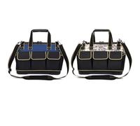 Borsa per attrezzi in tessuto Oxford con fondo in plastica, kit di attrezzi multifunzione per uso domestico e esterno, 38 cm (blu + camma da 38 cm)
