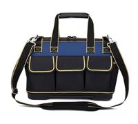 Borsa per attrezzi in tessuto Oxford, fondo in plastica, kit di attrezzi multifunzione per uso domestico e esterno, 38,1 cm, colore blu